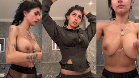 Mia Khalifa Gros Seins Arabe Strip de Veste de Survêtement Vidéo Leaks Borntobefuck